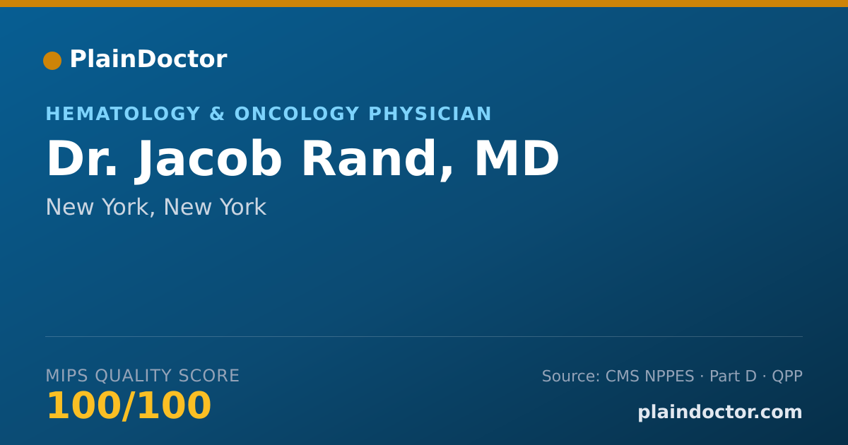 Shareable card for Jacob Rand, MD - Hematology & Oncology Physician, New York, NY