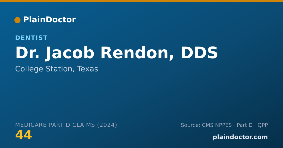 Shareable card for Jacob Rendon, DDS - Dentist, College Station, TX