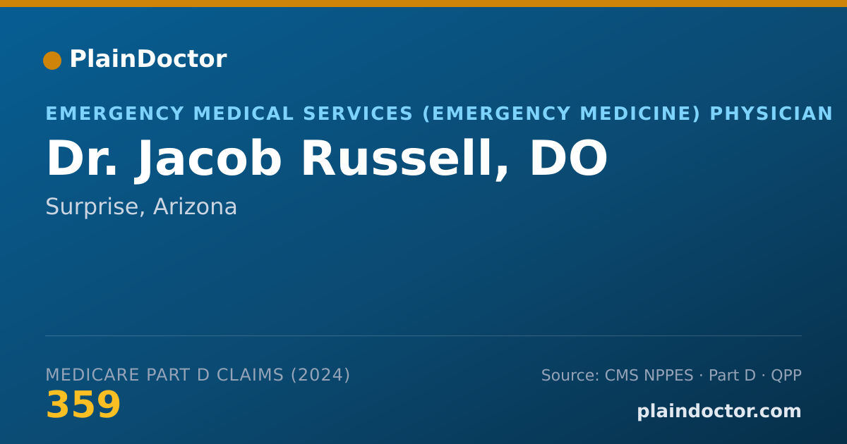 Shareable card for Jacob Russell, DO - Emergency Medical Services (Emergency Medicine) Physician, Surprise, AZ