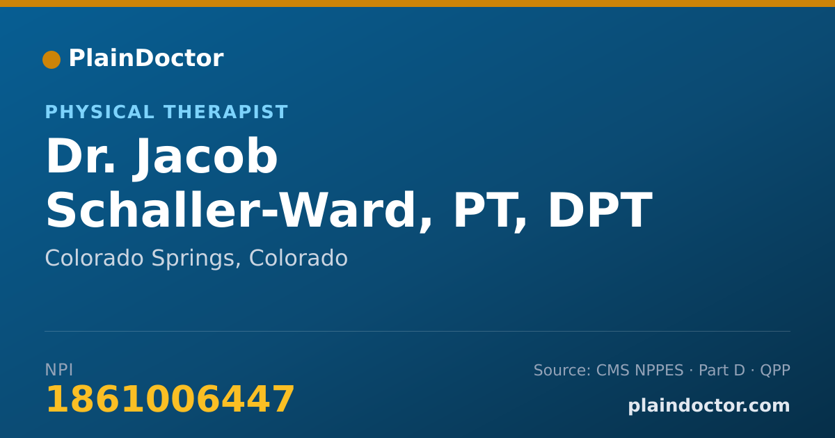 Shareable card for Jacob Schaller-Ward, PT, DPT - Physical Therapist, Colorado Springs, CO