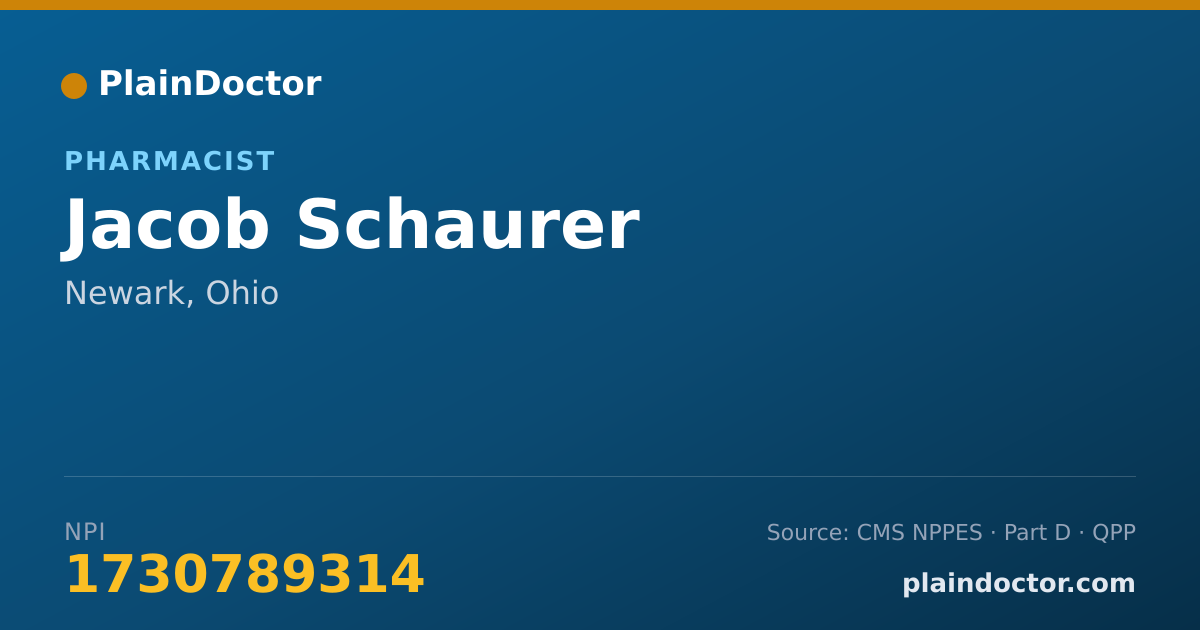 Shareable card for Jacob Schaurer - Pharmacist, Newark, OH