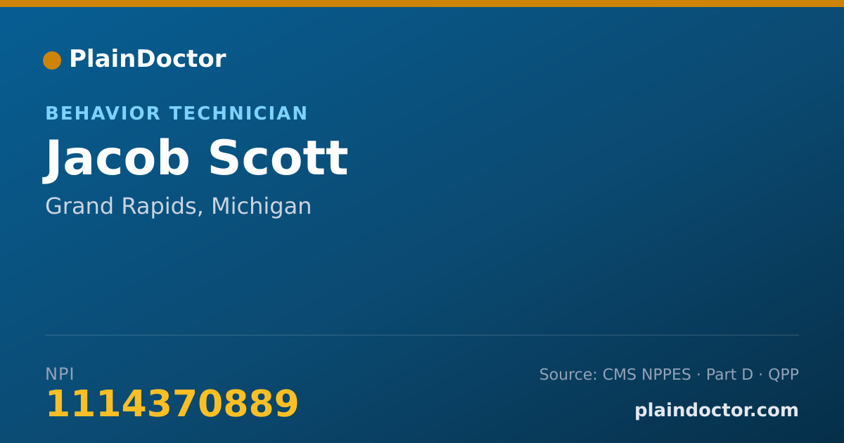 Shareable card for Jacob Scott - Behavior Technician, Grand Rapids, MI