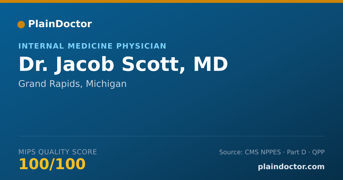 Shareable card for Jacob Scott, MD - Internal Medicine Physician, Grand Rapids, MI