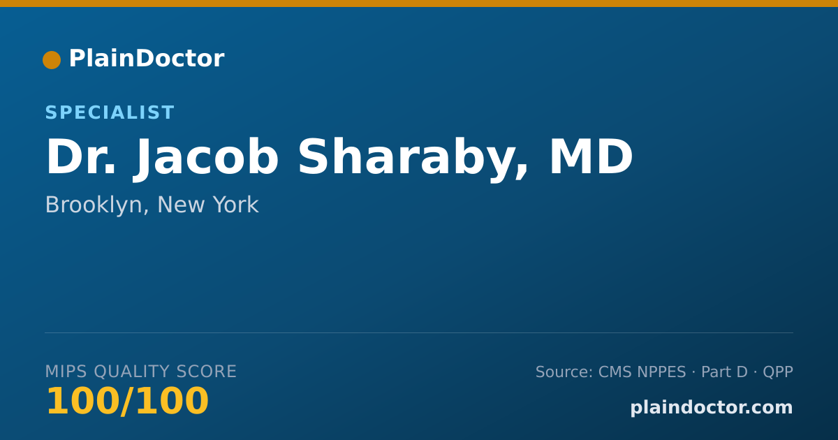 Shareable card for Jacob Sharaby, MD - Specialist, Brooklyn, NY