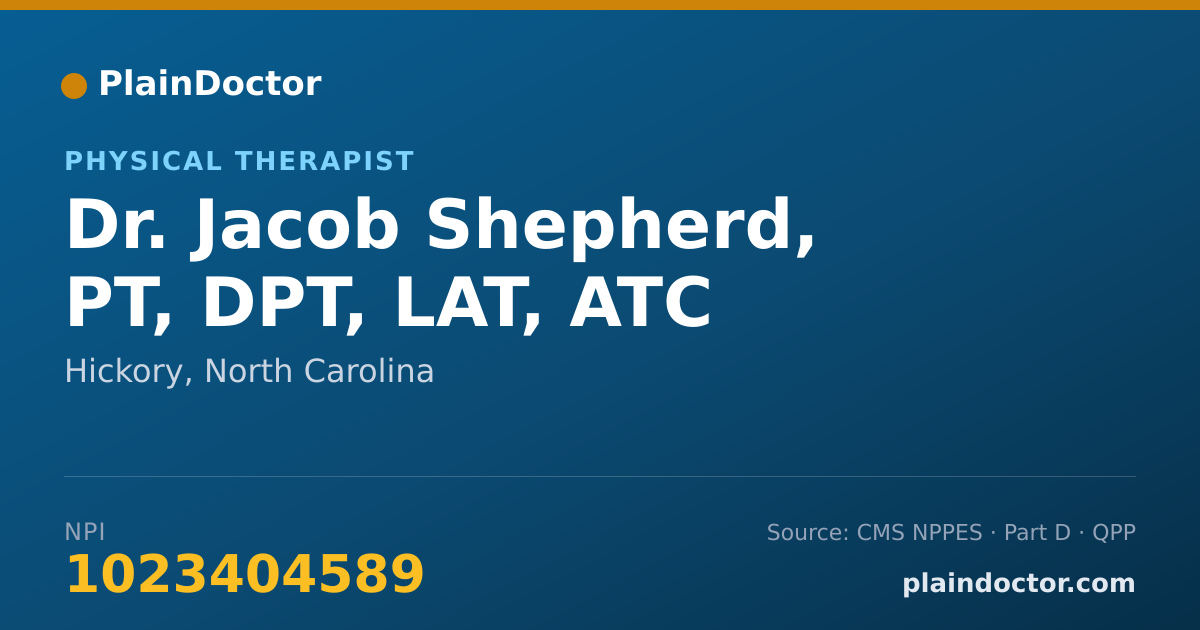 Shareable card for Jacob Shepherd, PT, DPT, LAT, ATC - Physical Therapist, Hickory, NC