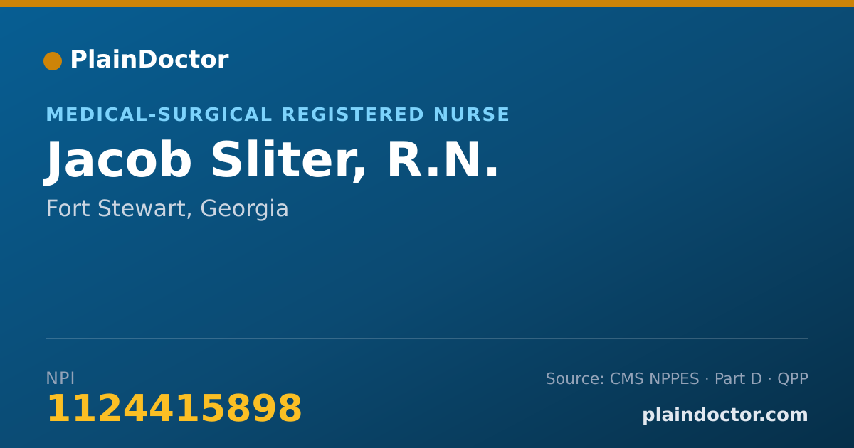 Shareable card for Jacob Sliter, R.N. - Medical-Surgical Registered Nurse, Fort Stewart, GA