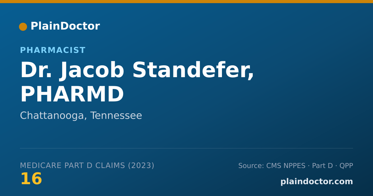 Shareable card for Jacob Standefer, PHARMD - Pharmacist, Chattanooga, TN