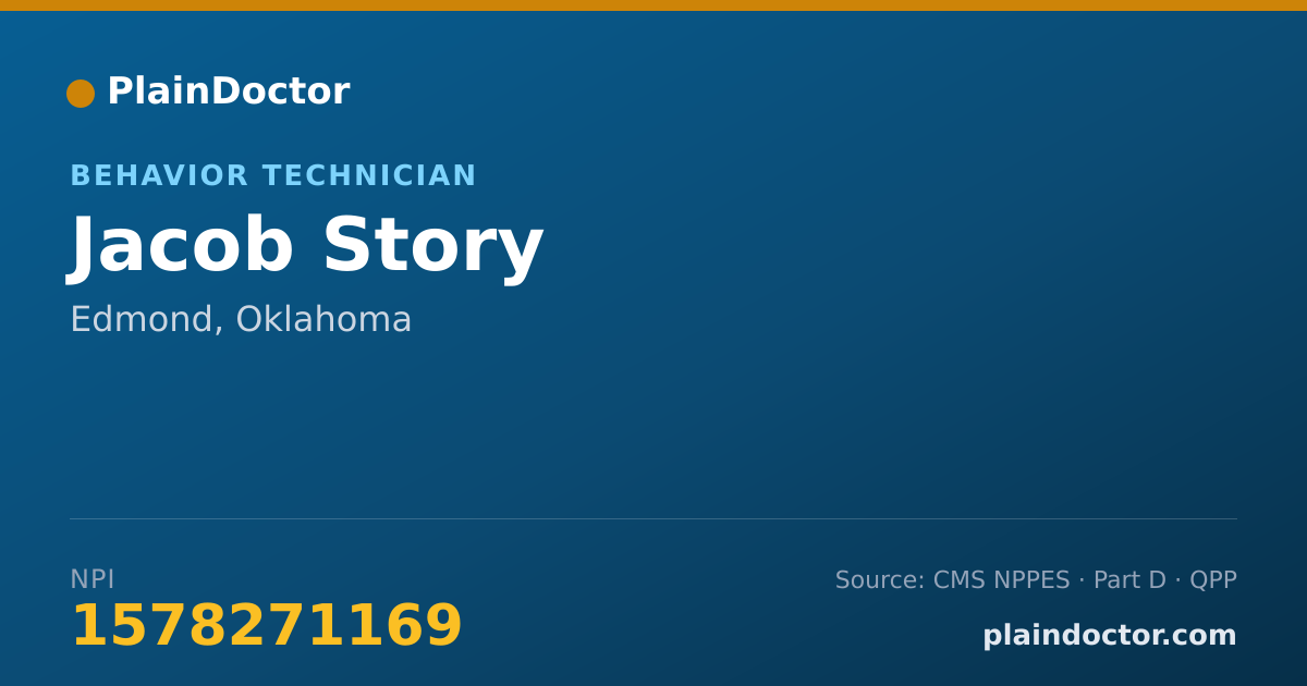 Shareable card for Jacob Story - Behavior Technician, Edmond, OK