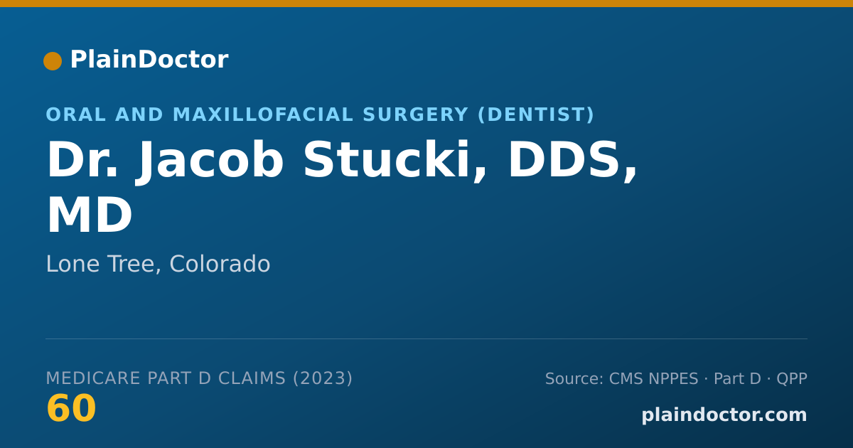 Shareable card for Jacob Stucki, DDS, MD - Oral and Maxillofacial Surgery (Dentist), Lone Tree, CO
