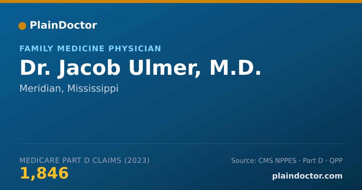 Shareable card for Jacob Ulmer, M.D. - Family Medicine Physician, Meridian, MS