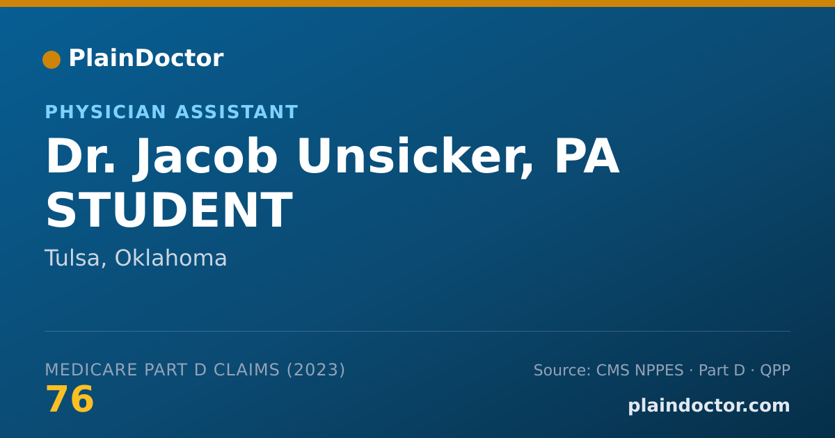 Shareable card for Jacob Unsicker, PA STUDENT - Physician Assistant, Tulsa, OK