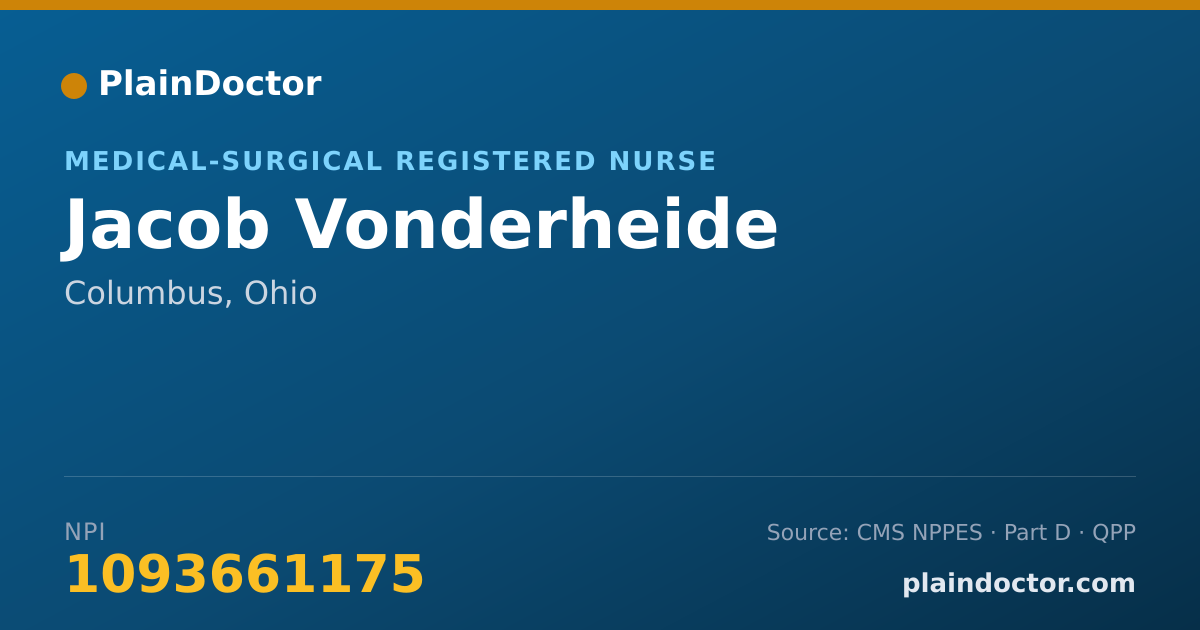 Shareable card for Jacob Vonderheide - Medical-Surgical Registered Nurse, Columbus, OH
