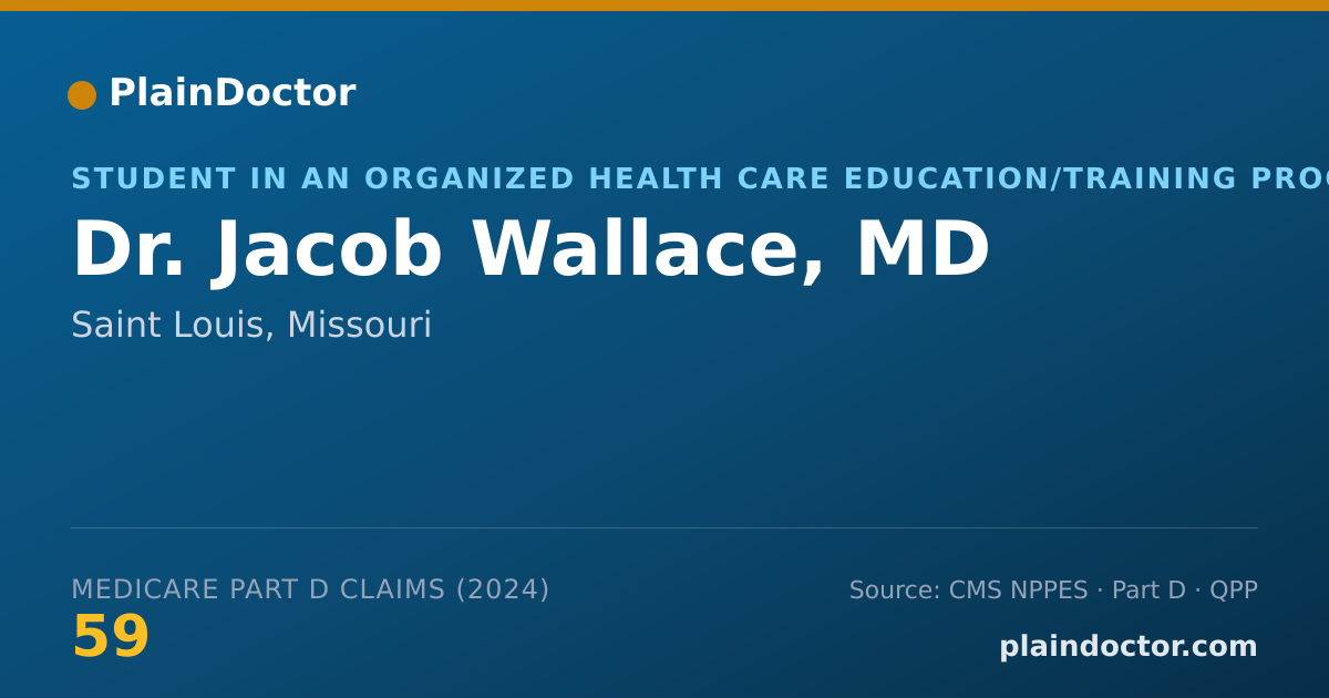 Shareable card for Jacob Wallace, MD - Student in an Organized Health Care Education/Training Program, Saint Louis, MO