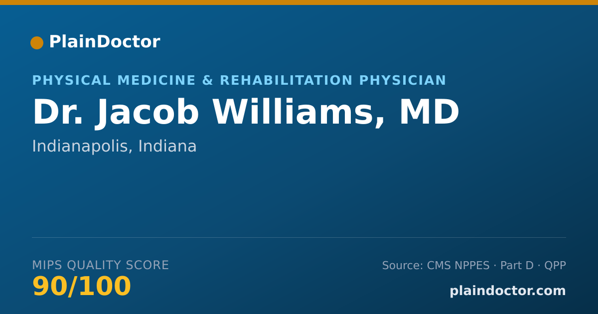 Shareable card for Jacob Williams, MD - Physical Medicine & Rehabilitation Physician, Indianapolis, IN