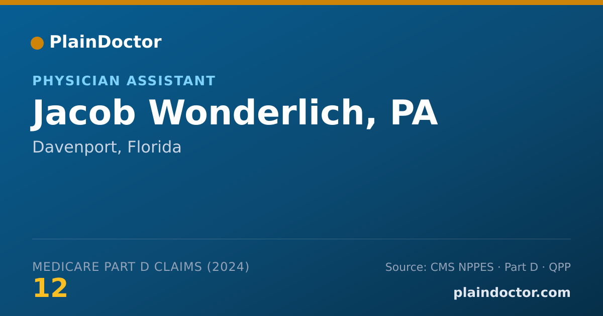 Shareable card for Jacob Wonderlich, PA - Physician Assistant, Davenport, FL