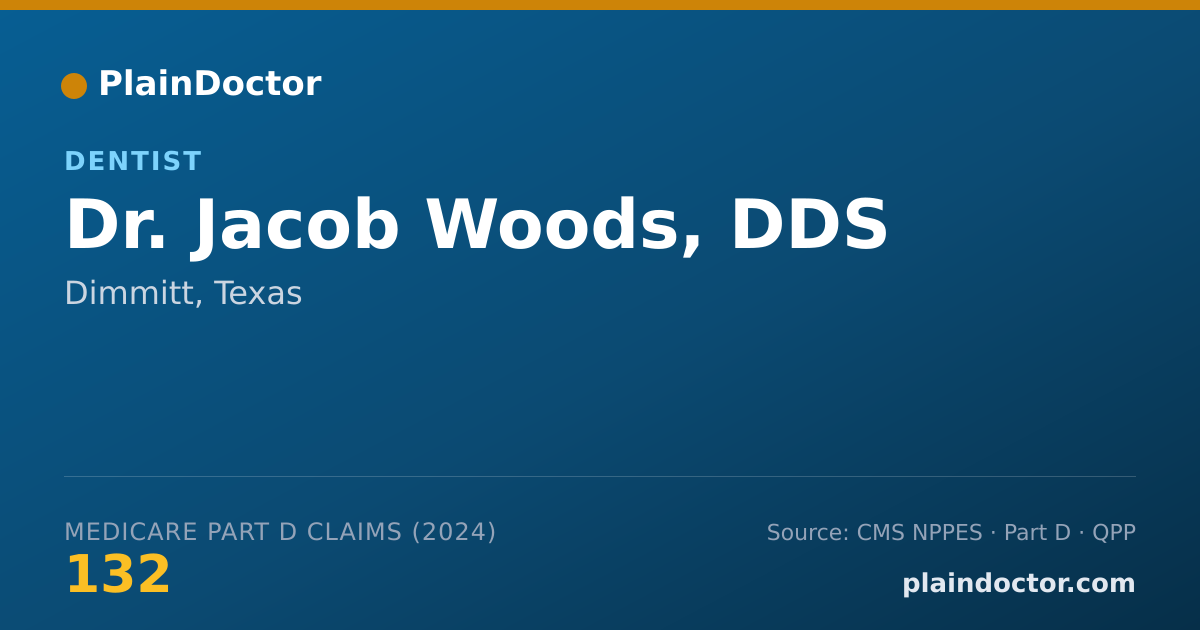 Shareable card for Jacob Woods, DDS - Dentist, Dimmitt, TX