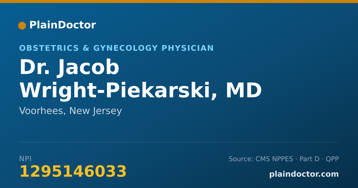 Shareable card for Jacob Wright-Piekarski, MD - Obstetrics & Gynecology Physician, Voorhees, NJ