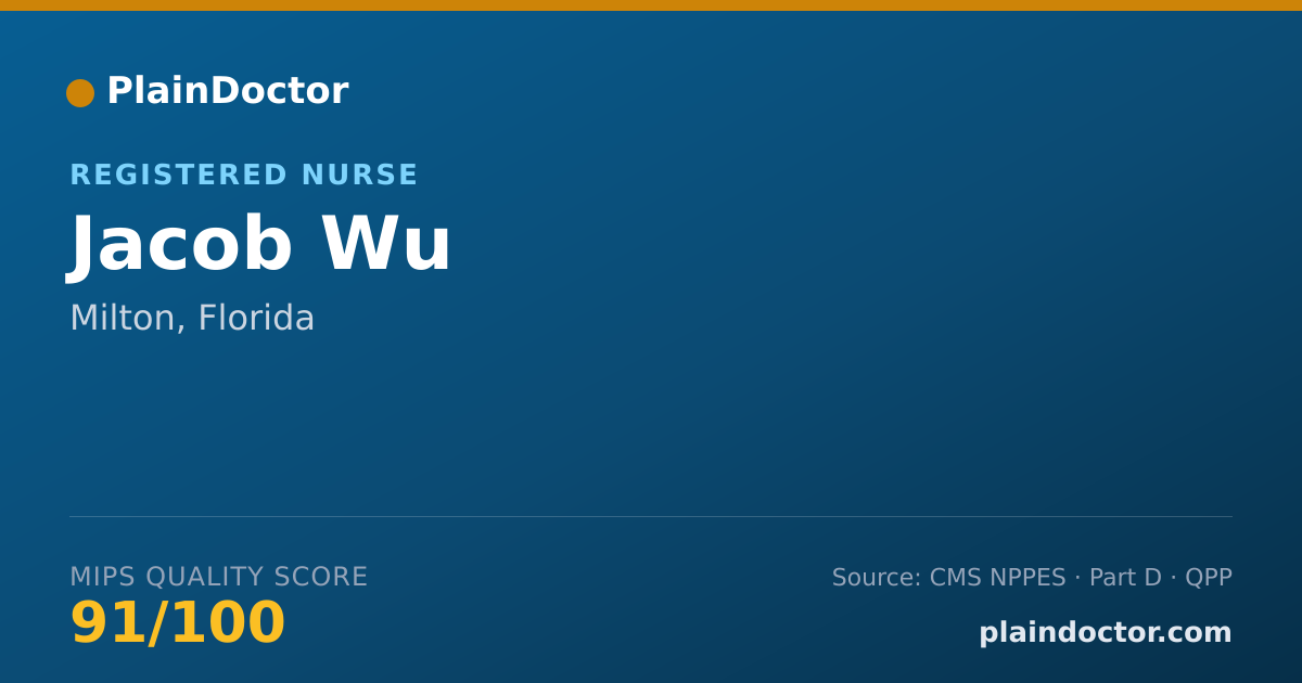 Shareable card for Jacob Wu - Registered Nurse, Milton, FL