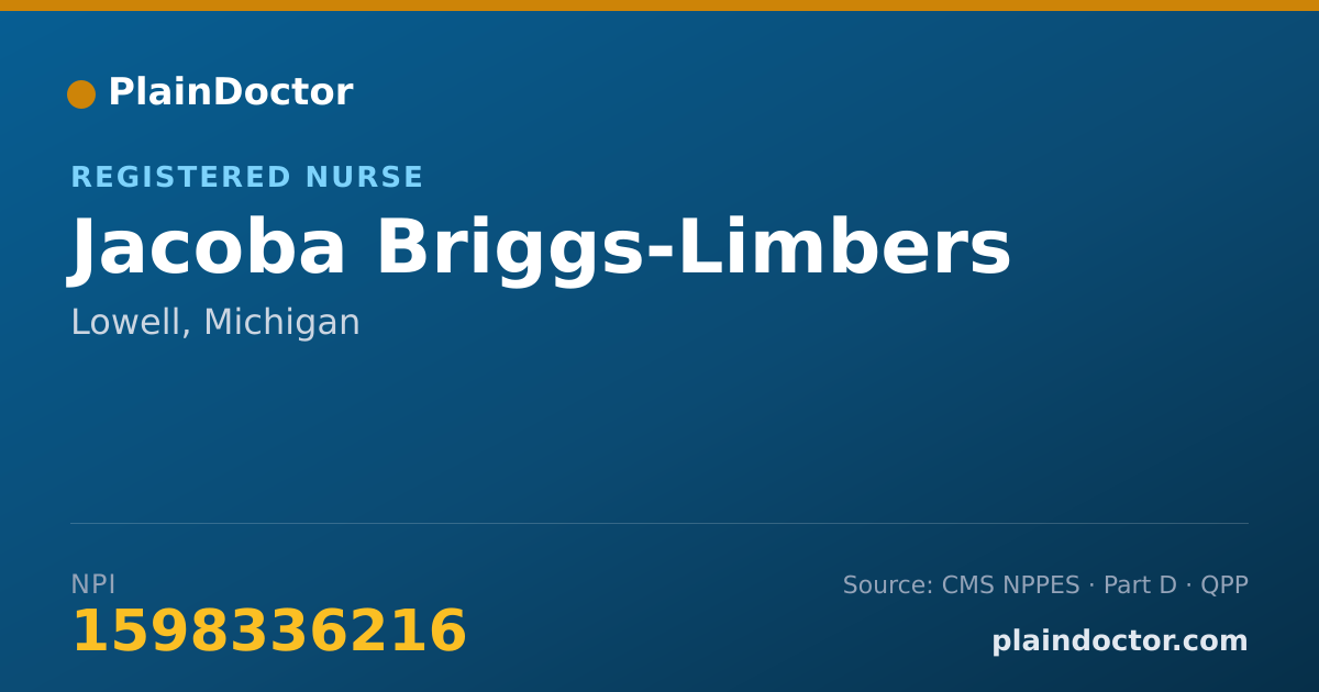Shareable card for Jacoba Briggs-Limbers - Registered Nurse, Lowell, MI