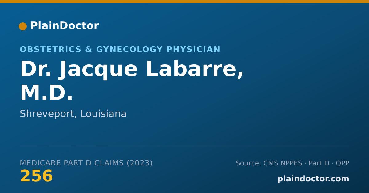 Shareable card for Jacque Labarre, M.D. - Obstetrics & Gynecology Physician, Shreveport, LA
