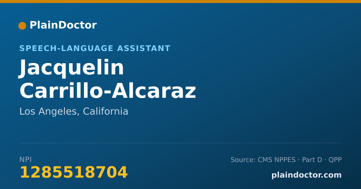 Shareable card for Jacquelin Carrillo-Alcaraz - Speech-Language Assistant, Los Angeles, CA