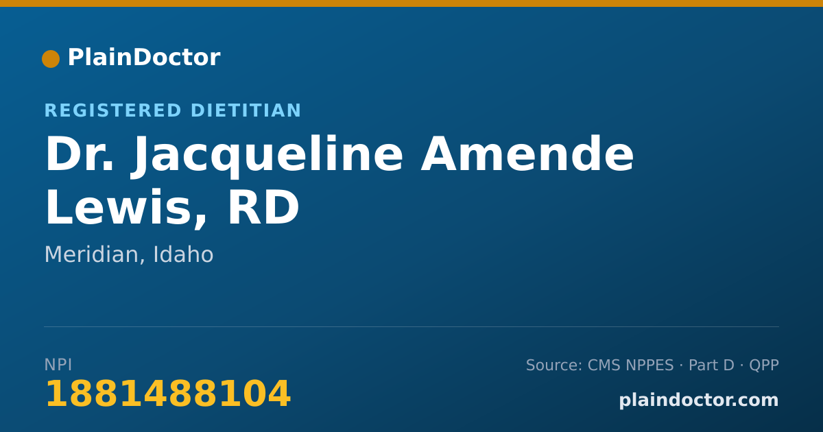 Shareable card for Jacqueline Amende Lewis, RD - Registered Dietitian, Meridian, ID