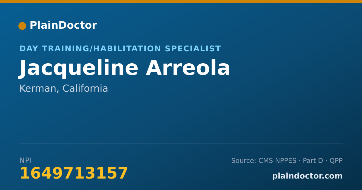 Shareable card for Jacqueline Arreola - Day Training/Habilitation Specialist, Kerman, CA