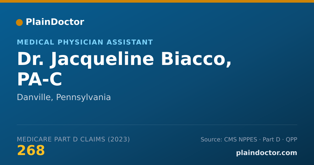 Shareable card for Jacqueline Biacco, PA-C - Medical Physician Assistant, Danville, PA