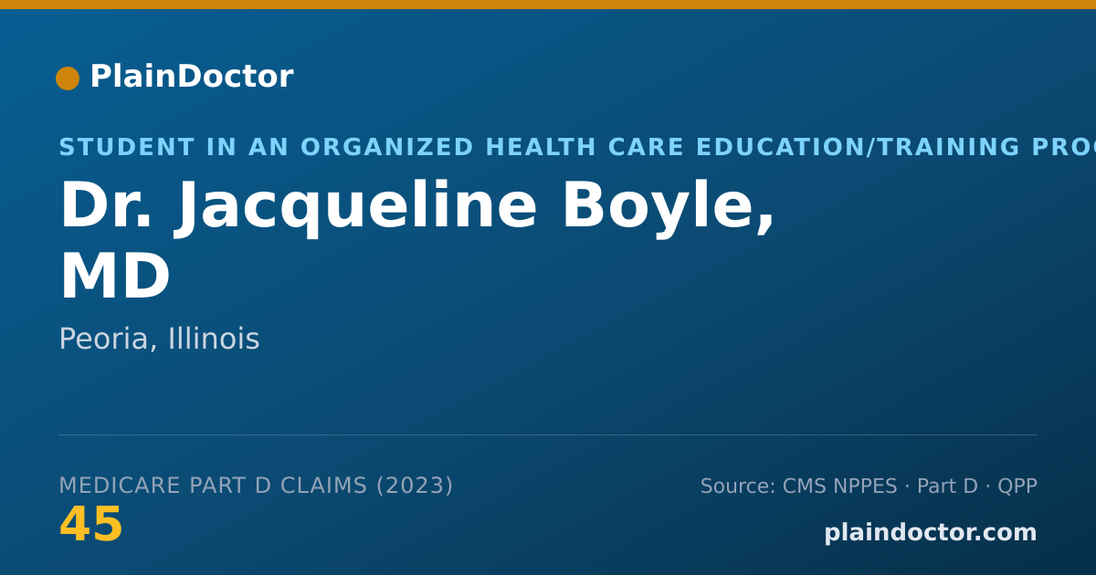 Shareable card for Jacqueline Boyle, MD - Student in an Organized Health Care Education/Training Program, Peoria, IL