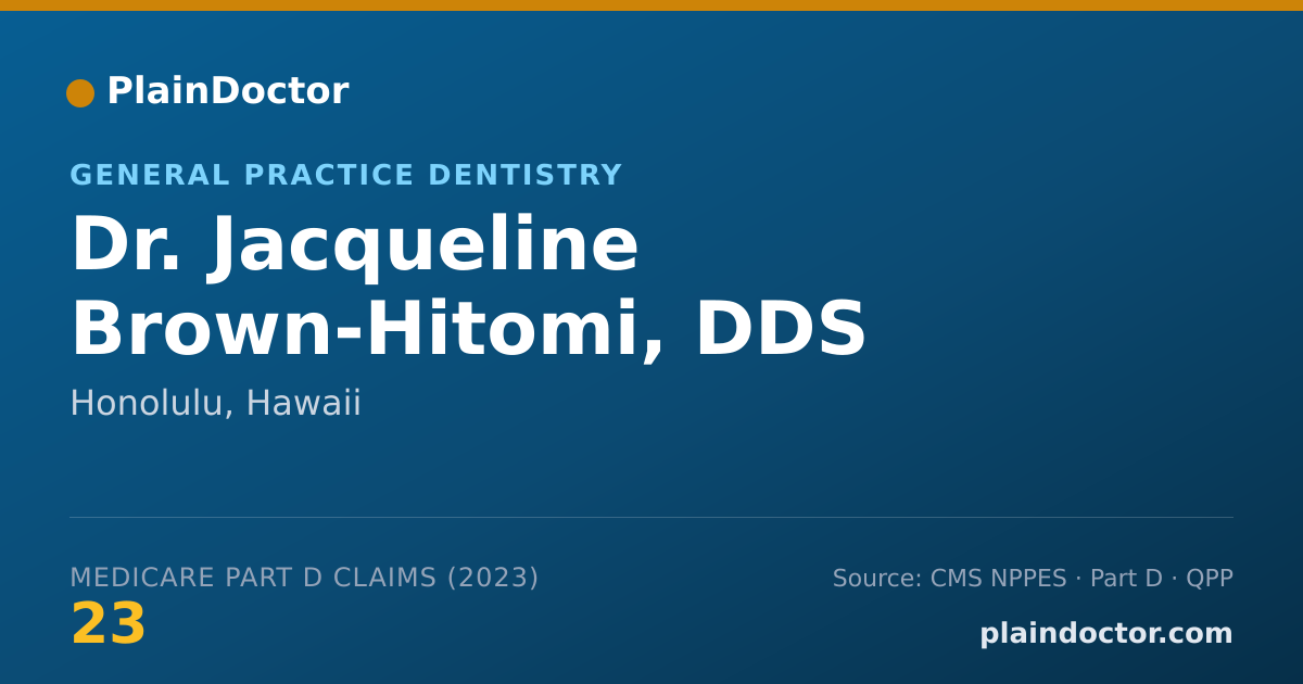 Shareable card for Jacqueline Brown-Hitomi, DDS - General Practice Dentistry, Honolulu, HI