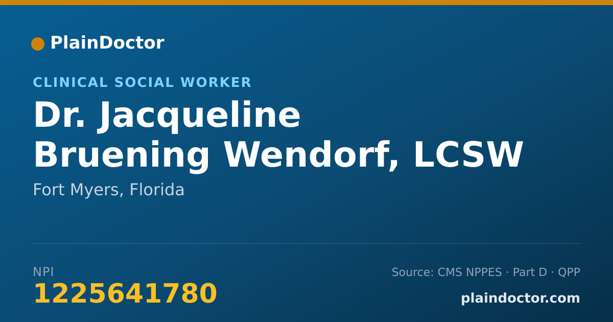 Shareable card for Jacqueline Bruening Wendorf, LCSW - Clinical Social Worker, Fort Myers, FL