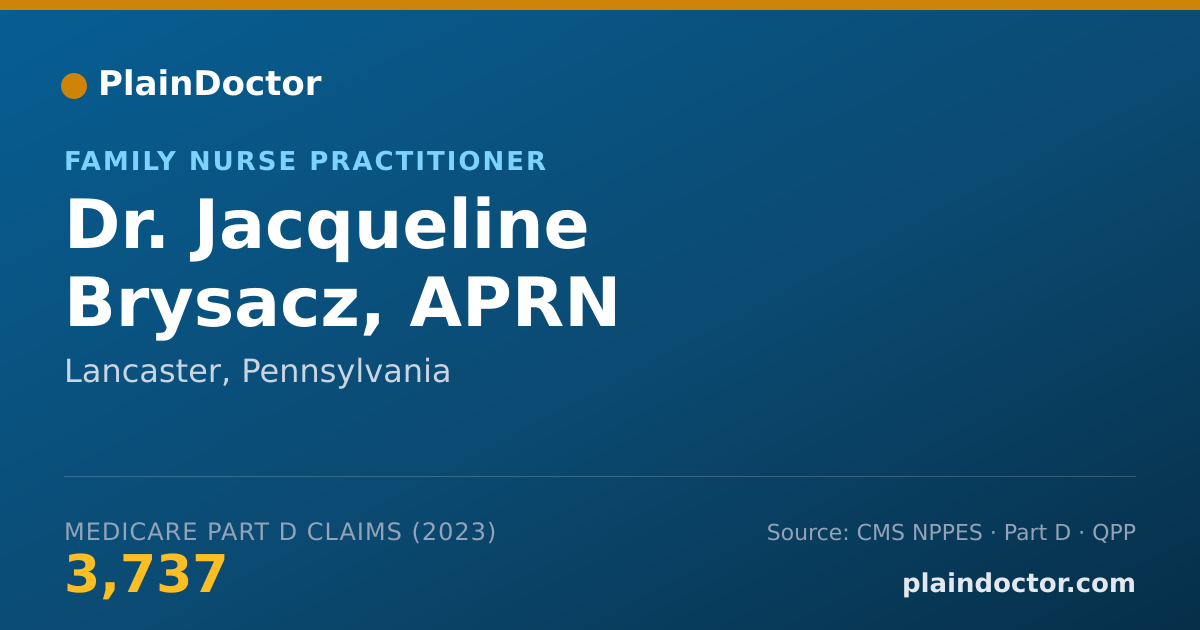 Shareable card for Jacqueline Brysacz, APRN - Family Nurse Practitioner, Lancaster, PA