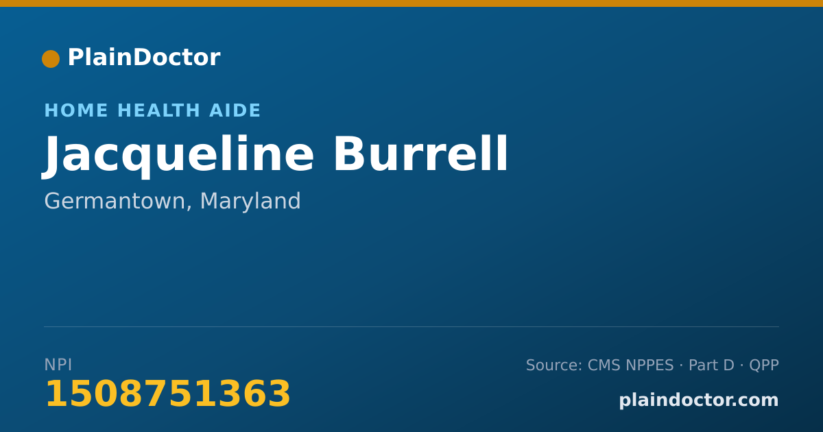 Shareable card for Jacqueline Burrell - Home Health Aide, Germantown, MD