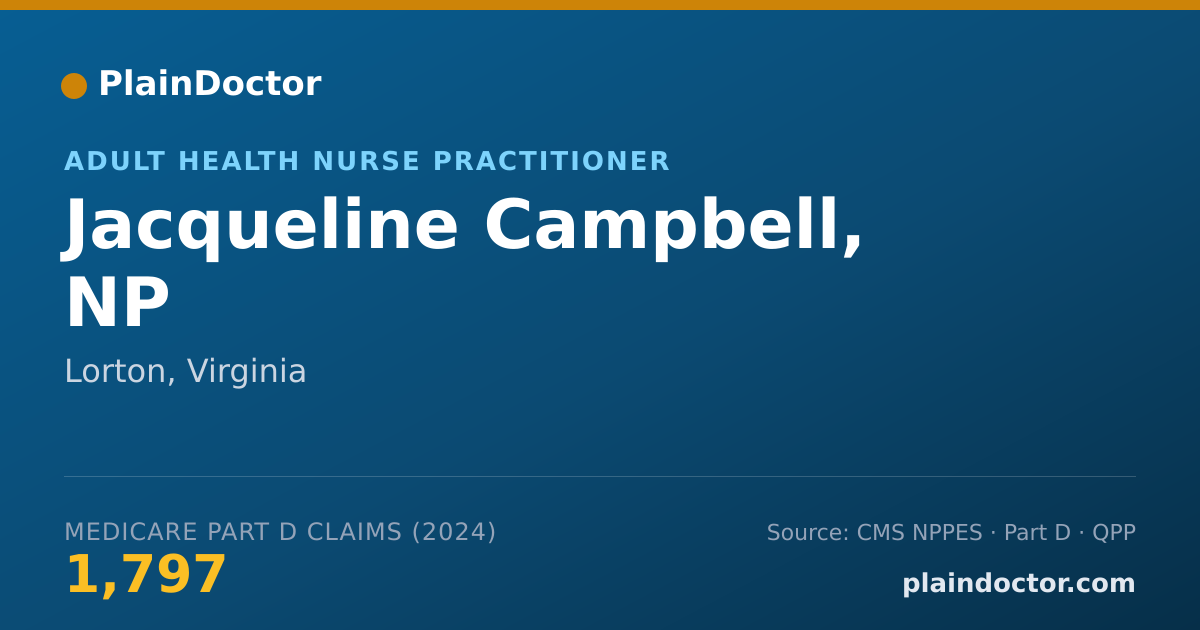Shareable card for Jacqueline Campbell, NP - Adult Health Nurse Practitioner, Lorton, VA