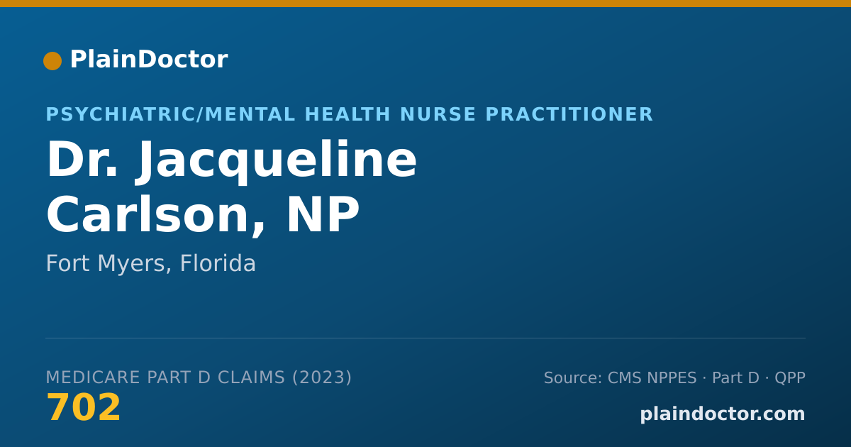 Shareable card for Jacqueline Carlson, NP - Psychiatric/Mental Health Nurse Practitioner, Fort Myers, FL