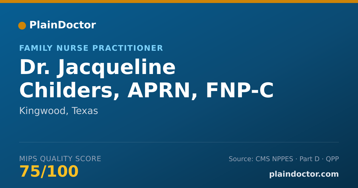 Shareable card for Jacqueline Childers, APRN, FNP-C - Family Nurse Practitioner, Kingwood, TX