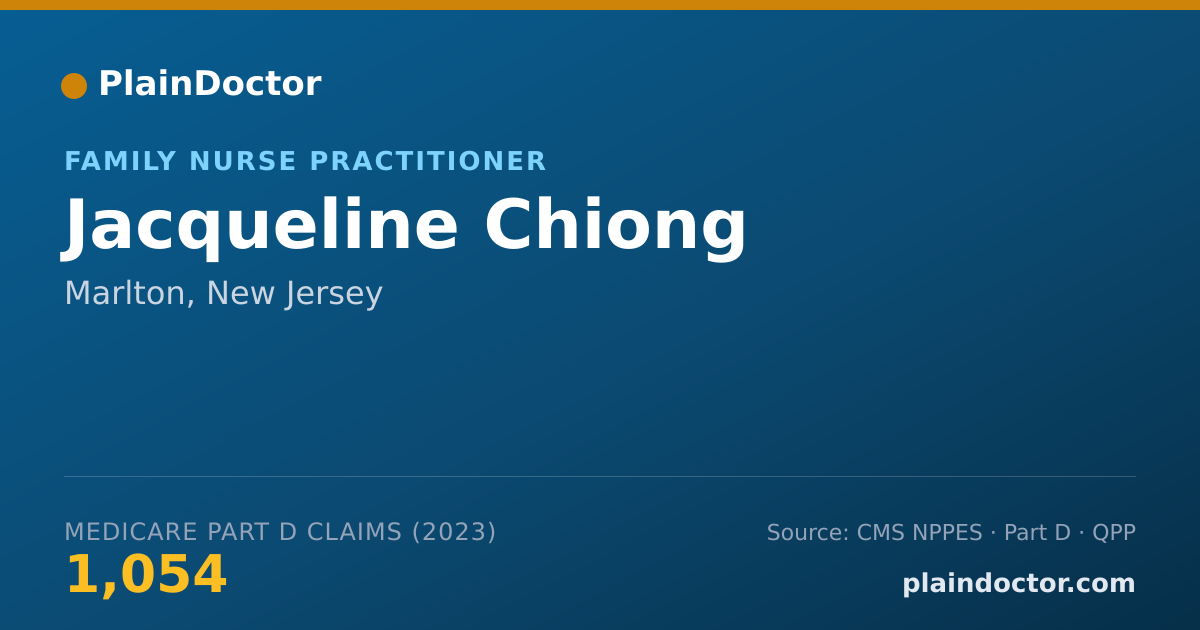 Shareable card for Jacqueline Chiong - Family Nurse Practitioner, Marlton, NJ