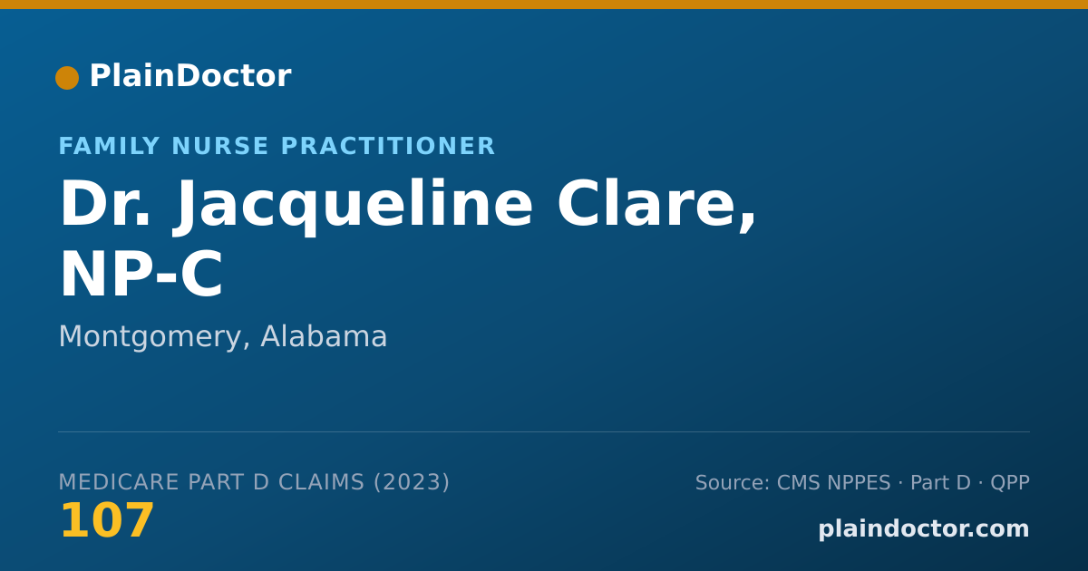 Shareable card for Jacqueline Clare, NP-C - Family Nurse Practitioner, Montgomery, AL