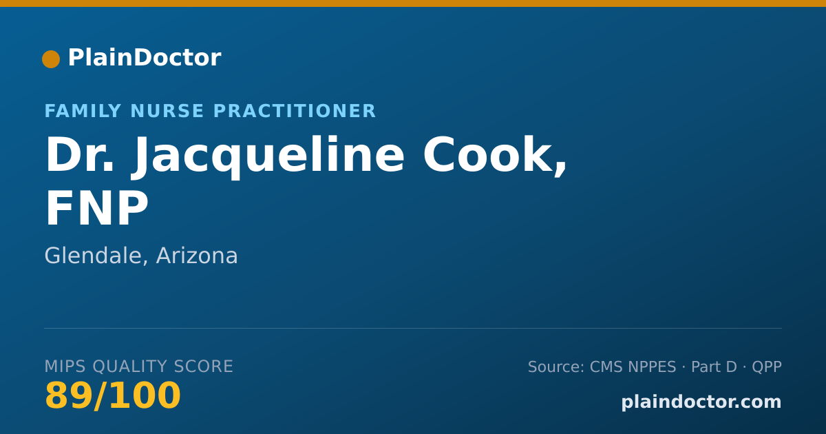 Shareable card for Jacqueline Cook, FNP - Family Nurse Practitioner, Glendale, AZ