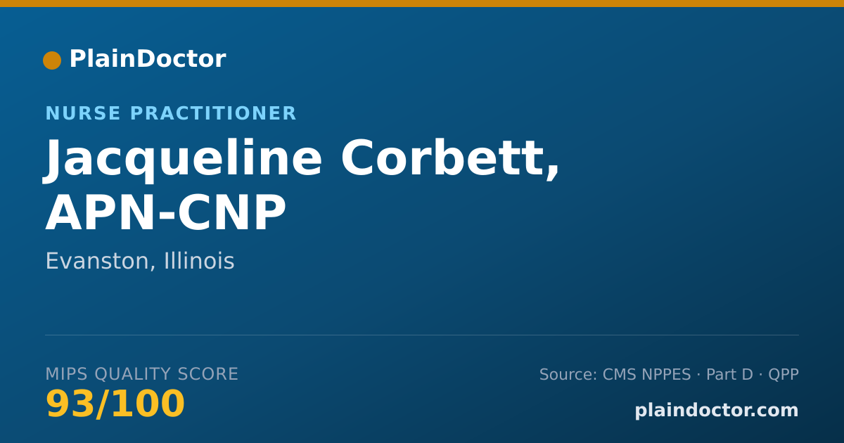 Shareable card for Jacqueline Corbett, APN-CNP - Nurse Practitioner, Evanston, IL