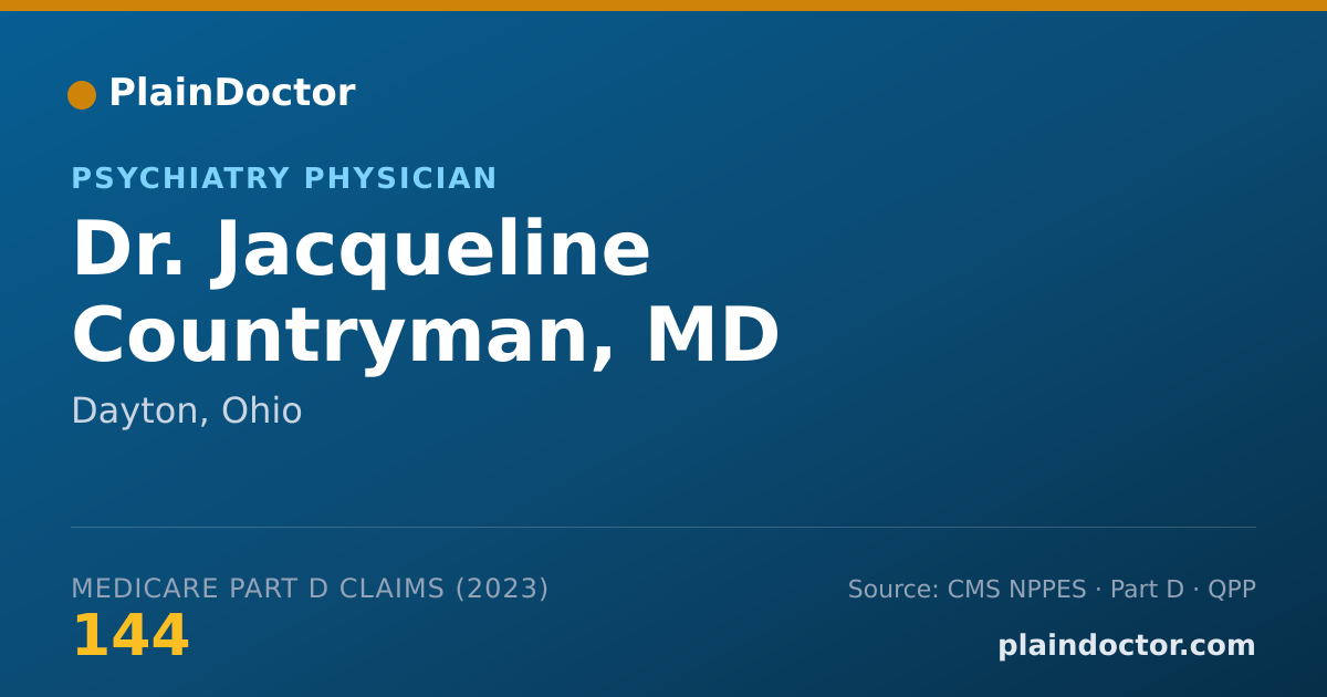 Shareable card for Jacqueline Countryman, MD - Psychiatry Physician, Dayton, OH