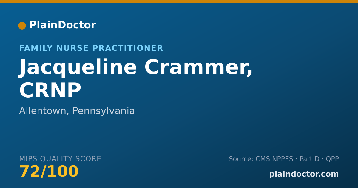 Shareable card for Jacqueline Crammer, CRNP - Family Nurse Practitioner, Allentown, PA