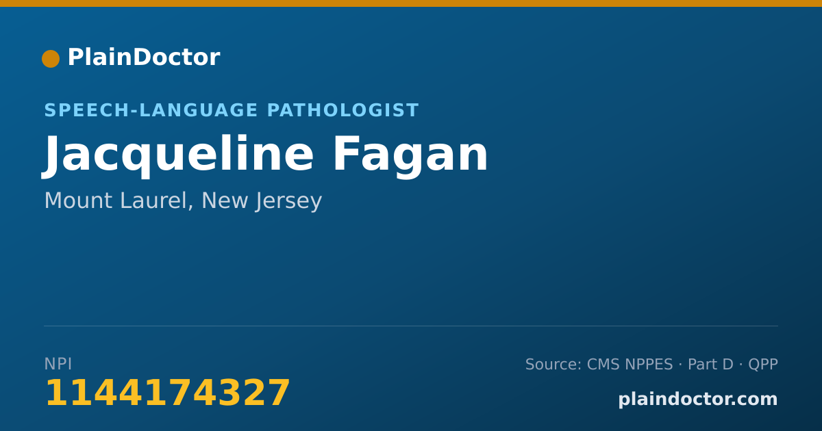 Shareable card for Jacqueline Fagan - Speech-Language Pathologist, Mount Laurel, NJ