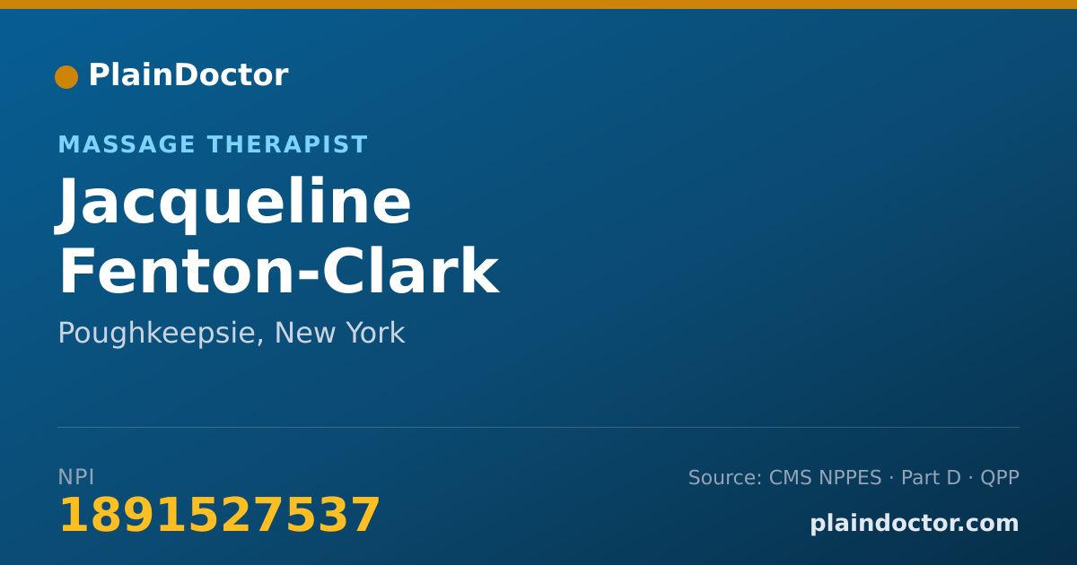 Shareable card for Jacqueline Fenton-Clark - Massage Therapist, Poughkeepsie, NY