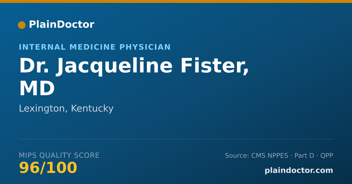 Shareable card for Jacqueline Fister, MD - Internal Medicine Physician, Lexington, KY