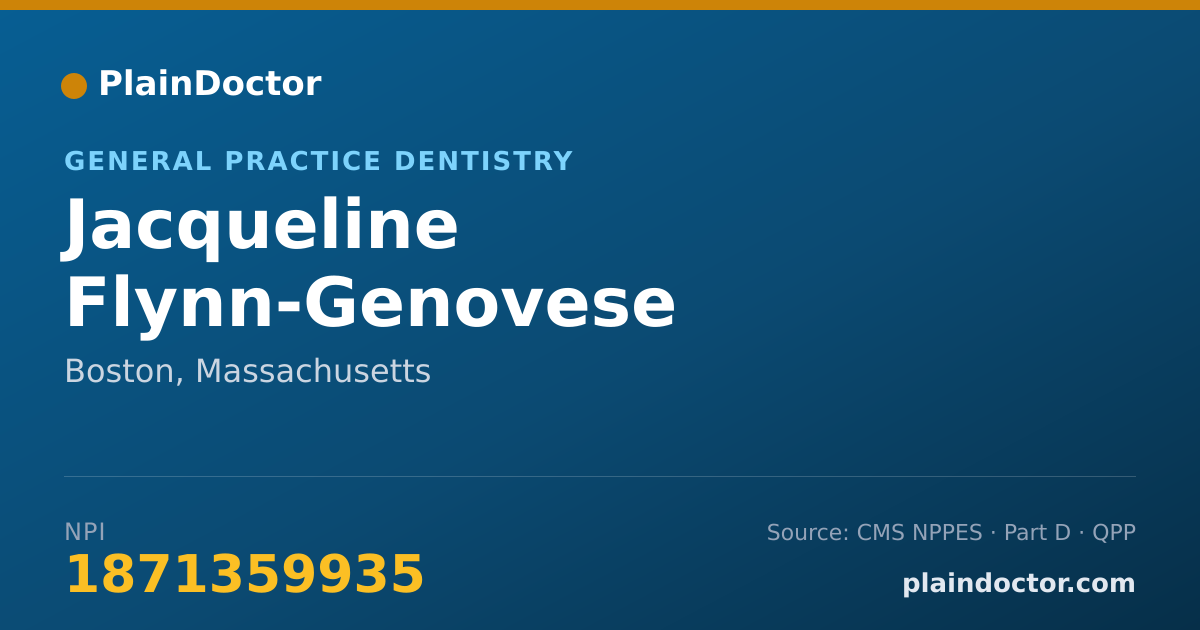 Shareable card for Jacqueline Flynn-Genovese - General Practice Dentistry, Boston, MA