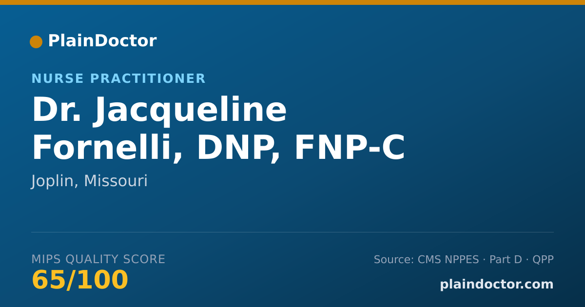 Shareable card for Jacqueline Fornelli, DNP, FNP-C - Nurse Practitioner, Joplin, MO