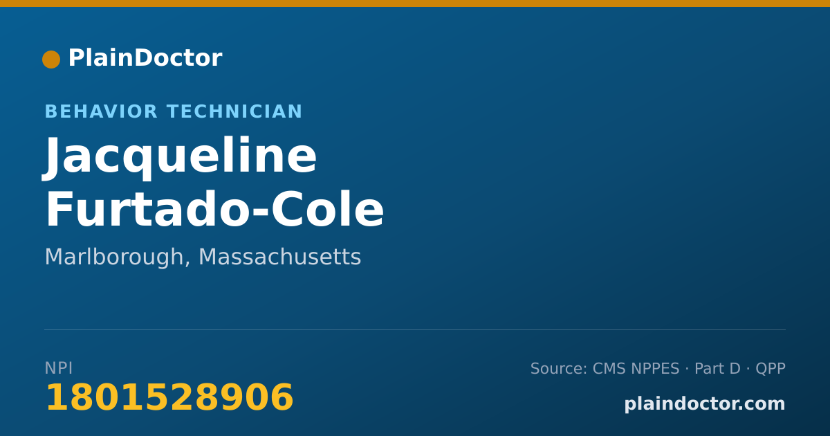 Shareable card for Jacqueline Furtado-Cole - Behavior Technician, Marlborough, MA