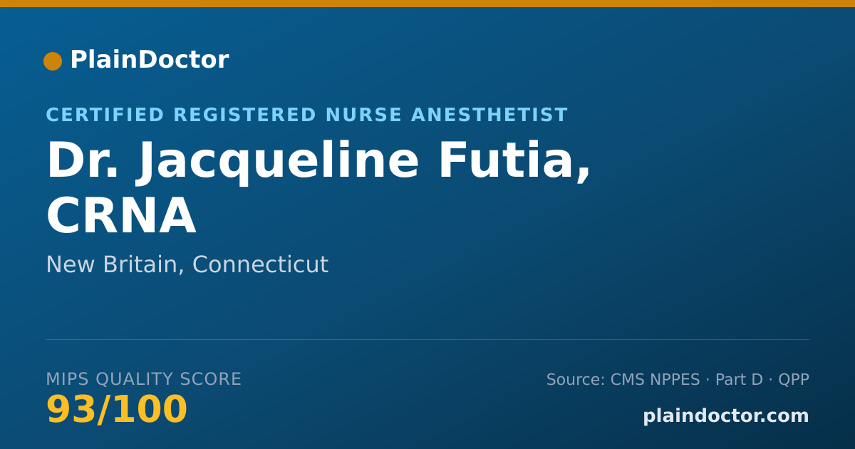 Shareable card for Jacqueline Futia, CRNA - Certified Registered Nurse Anesthetist, New Britain, CT