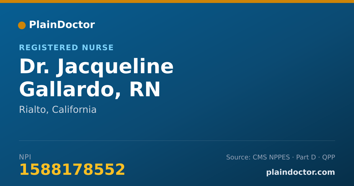 Shareable card for Jacqueline Gallardo, RN - Registered Nurse, Rialto, CA